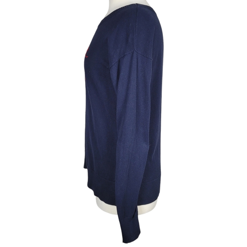 GAP Sweater Long Sleeve Crew Neck Pullover Navy Blue Size Small - Picture 3 of 7